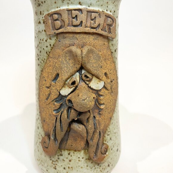 Vintage Ugly Funny Face Studio Pottery Beer Stein / Mug - Picture 7 of 7